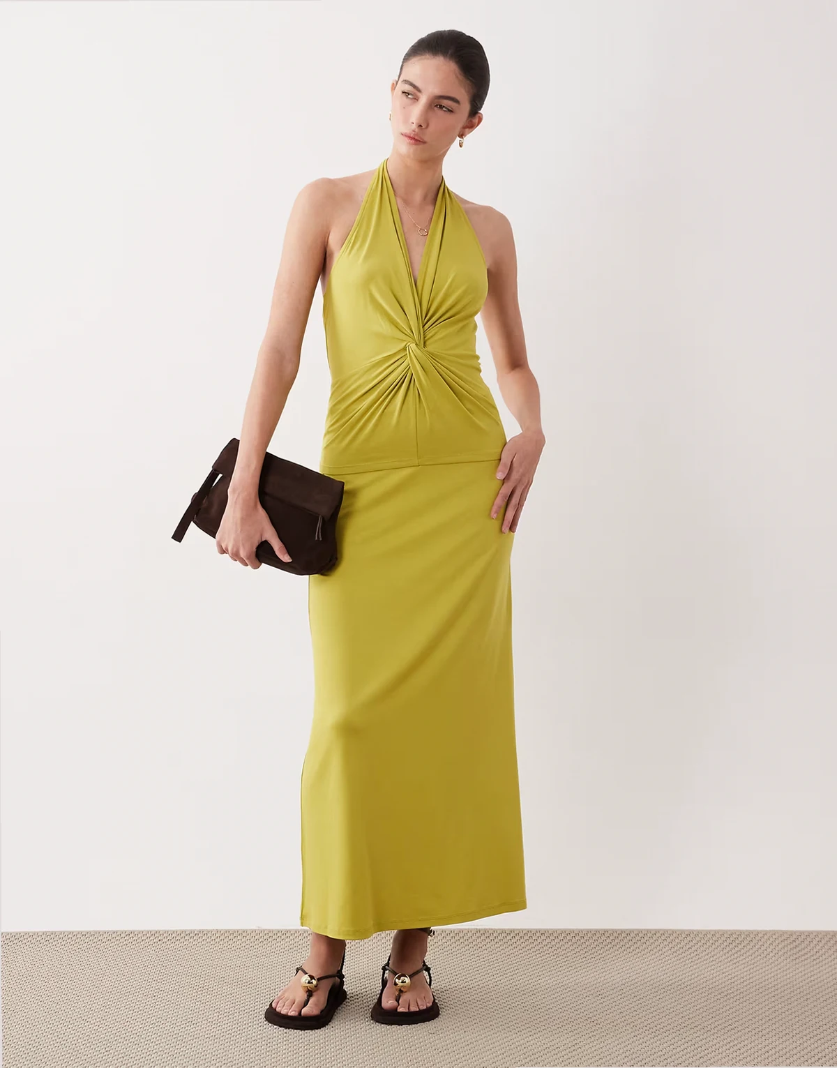 modal maxi skirt in plum - part of a set