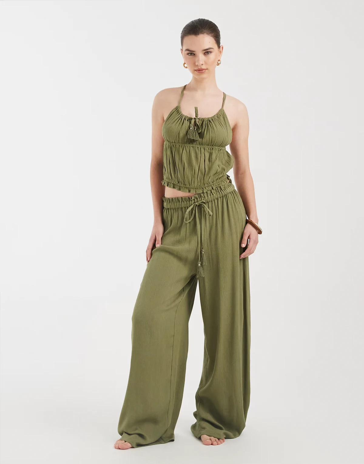 beach pants in khaki