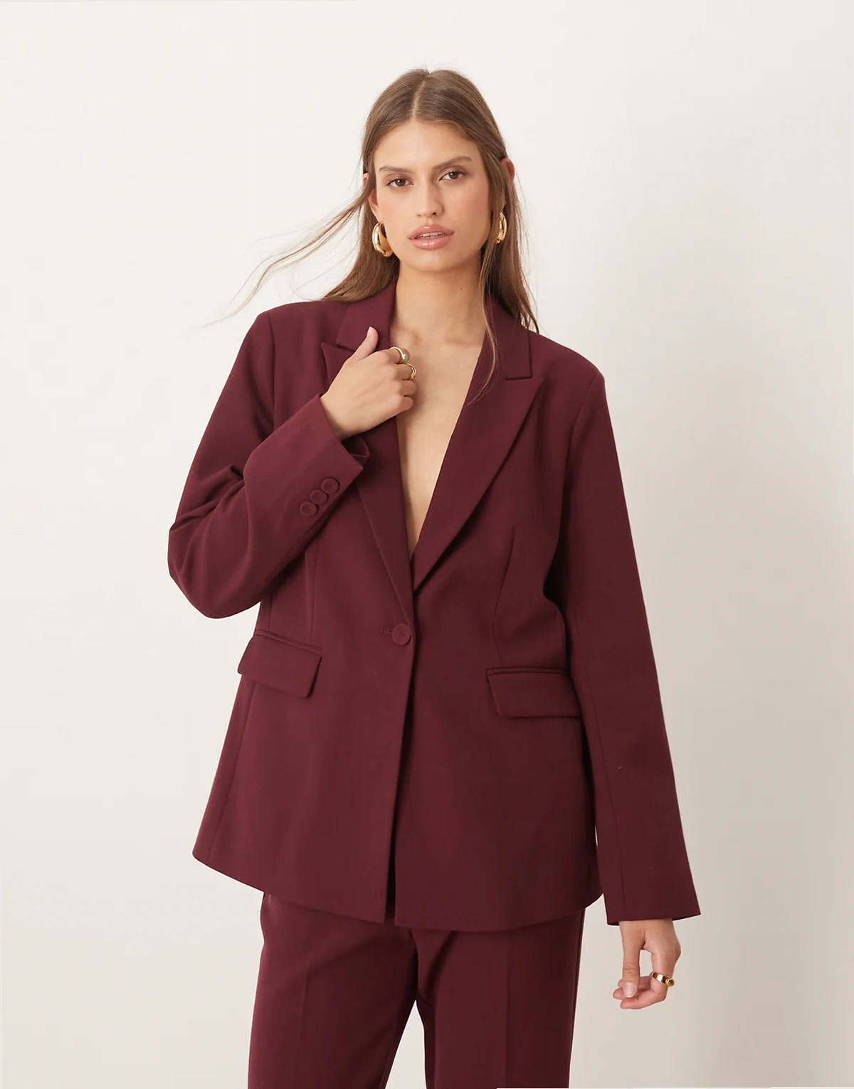 tailored blazer in burgundy - part of a set
