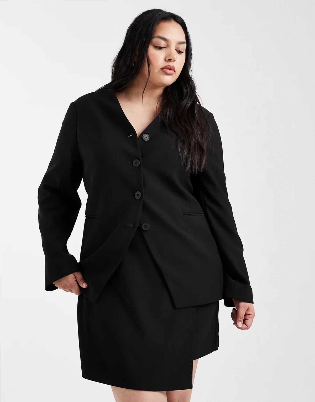 structured blazer in black - part of a set