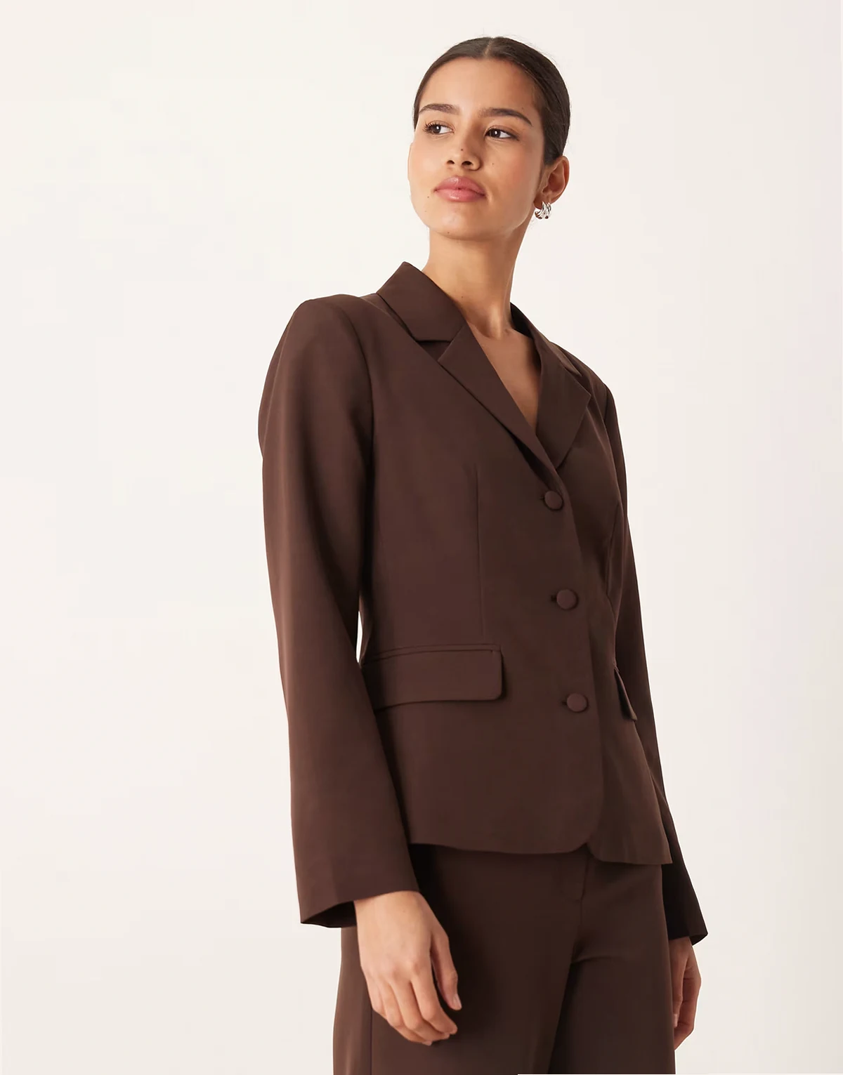 tailored blazer in coffee bean brown - part of a set