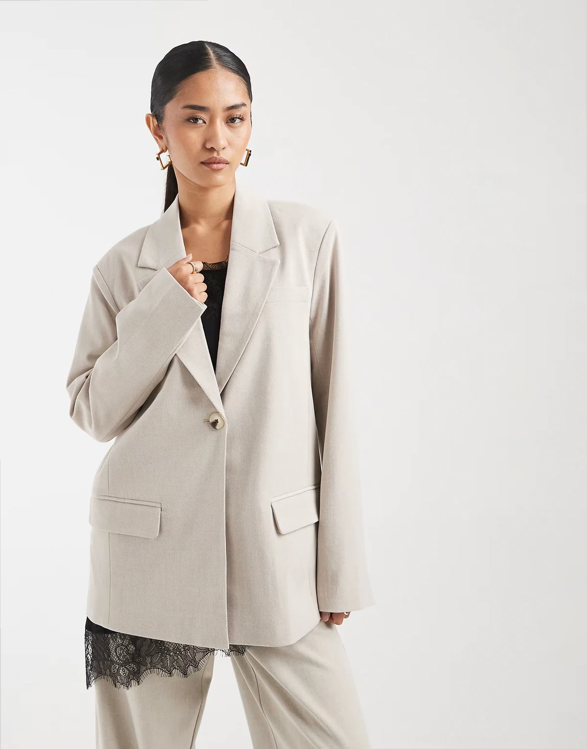 oversized tailored blazer in hummus - part of a set