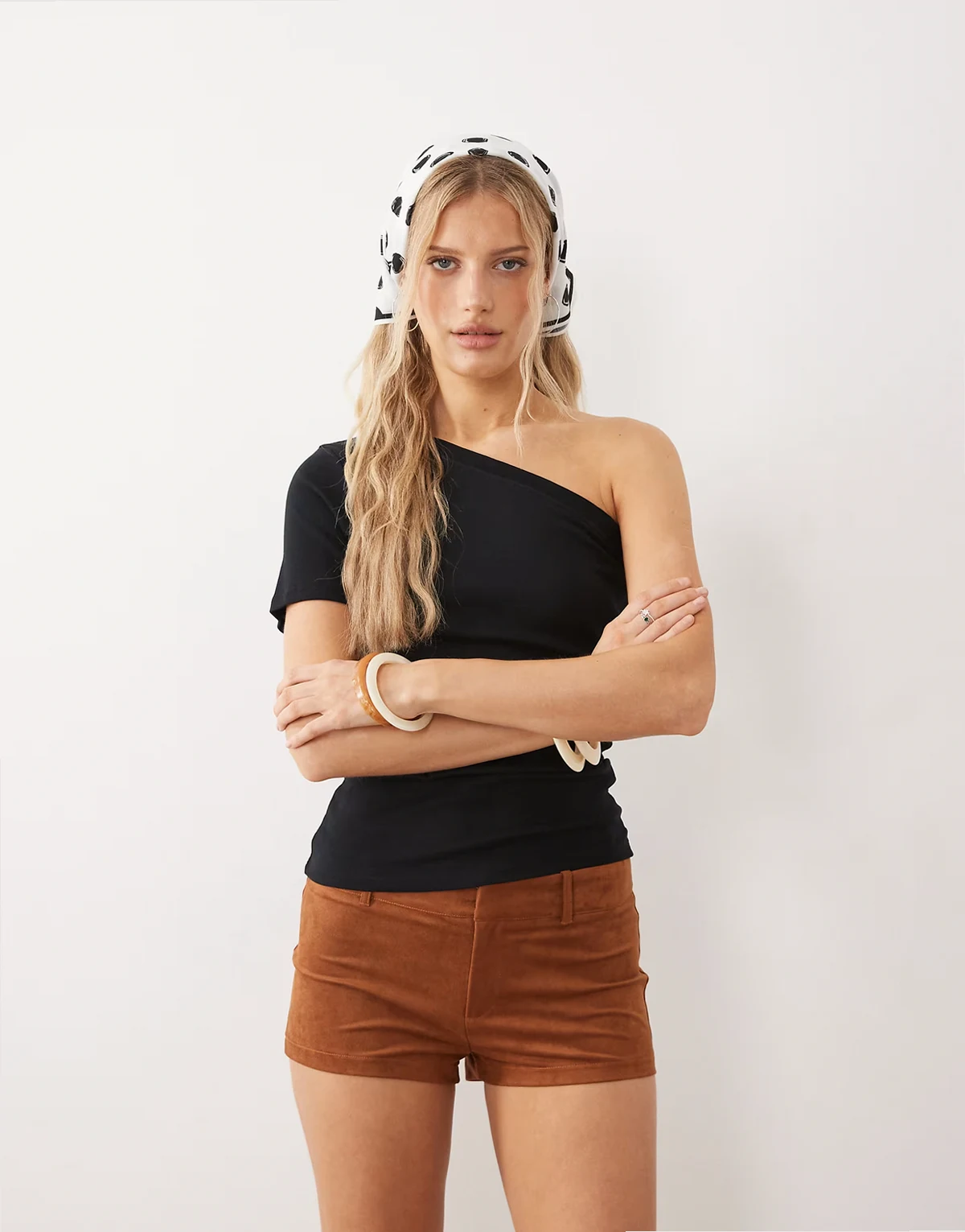 Gower faux suede shorts in tan
