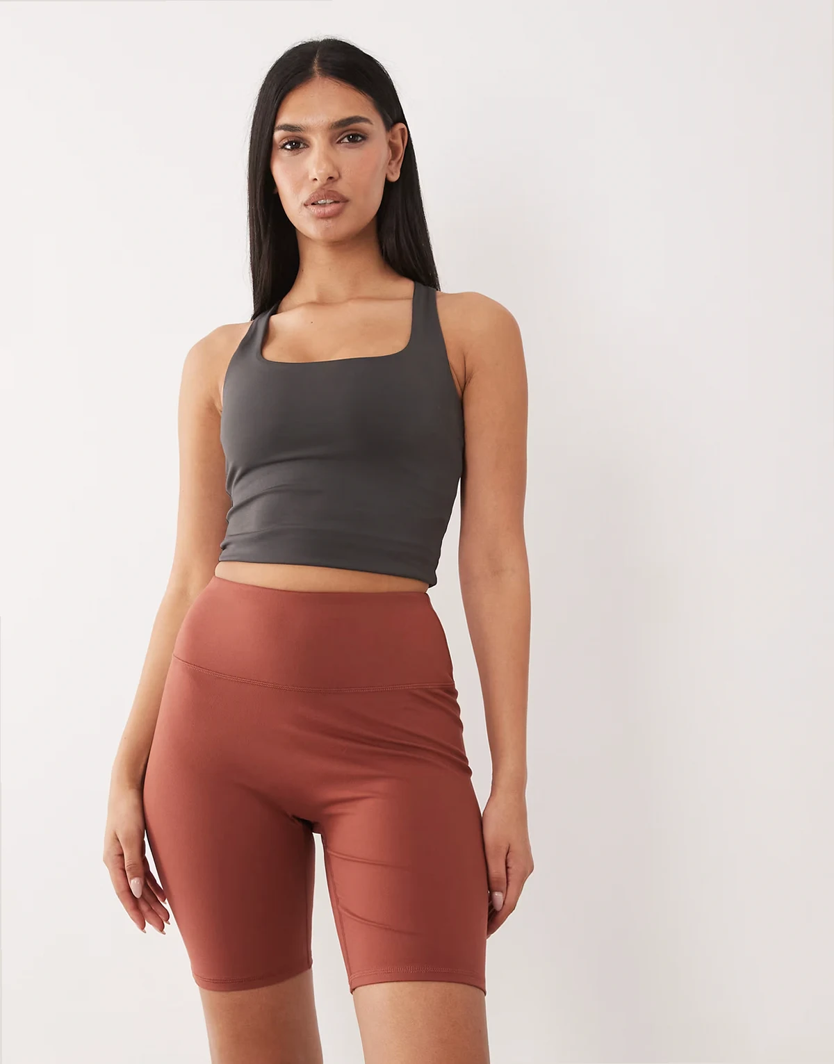 Hourglass Icon soft touch high waist 8-inch legging shorts in amber