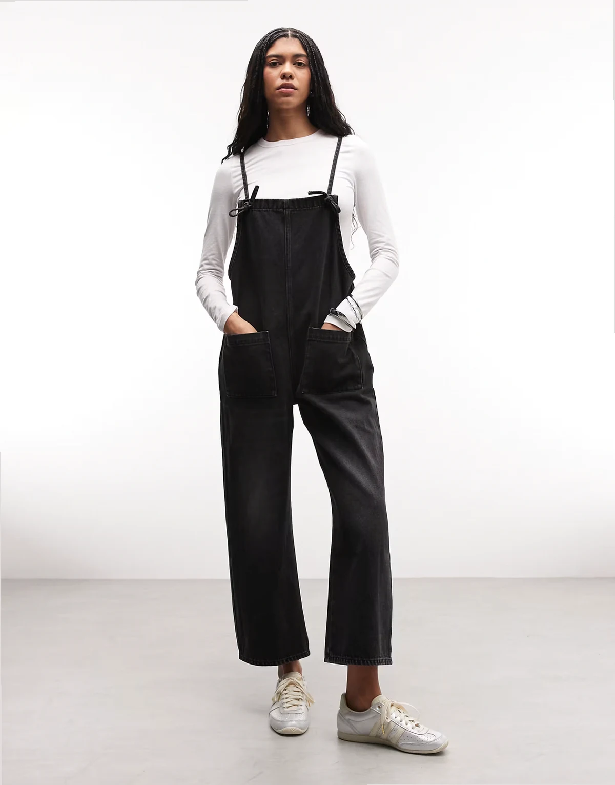 Olga denim overalls in black wash