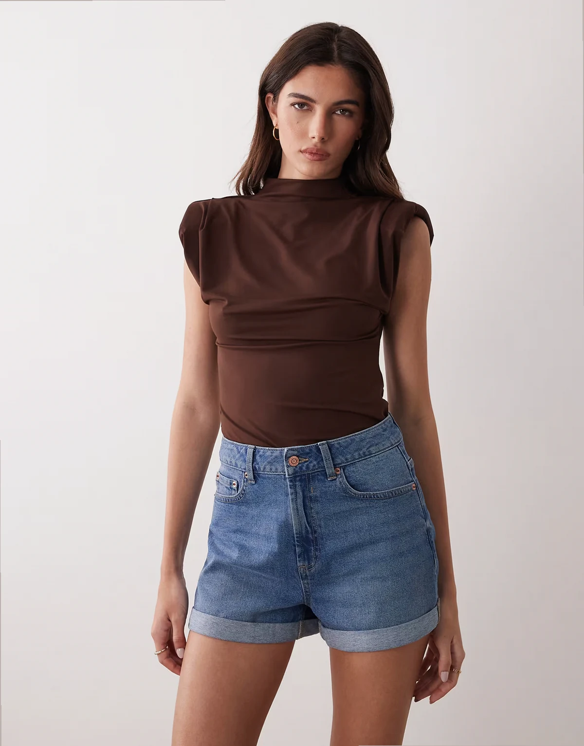 – Bequeme Mom-Shorts aus Denim in kräftigem Blau