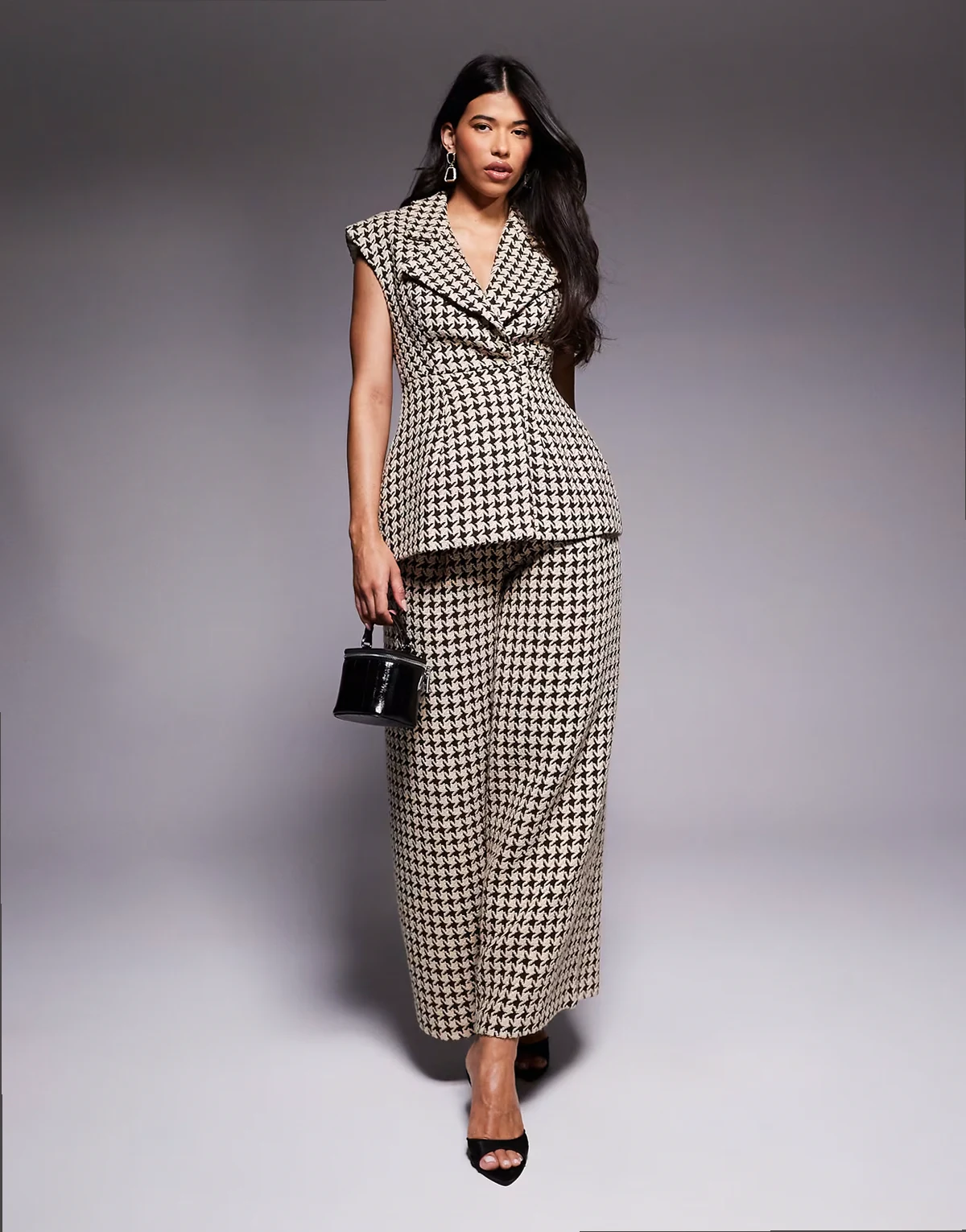 houndstooth pants in chocolate - part of a set