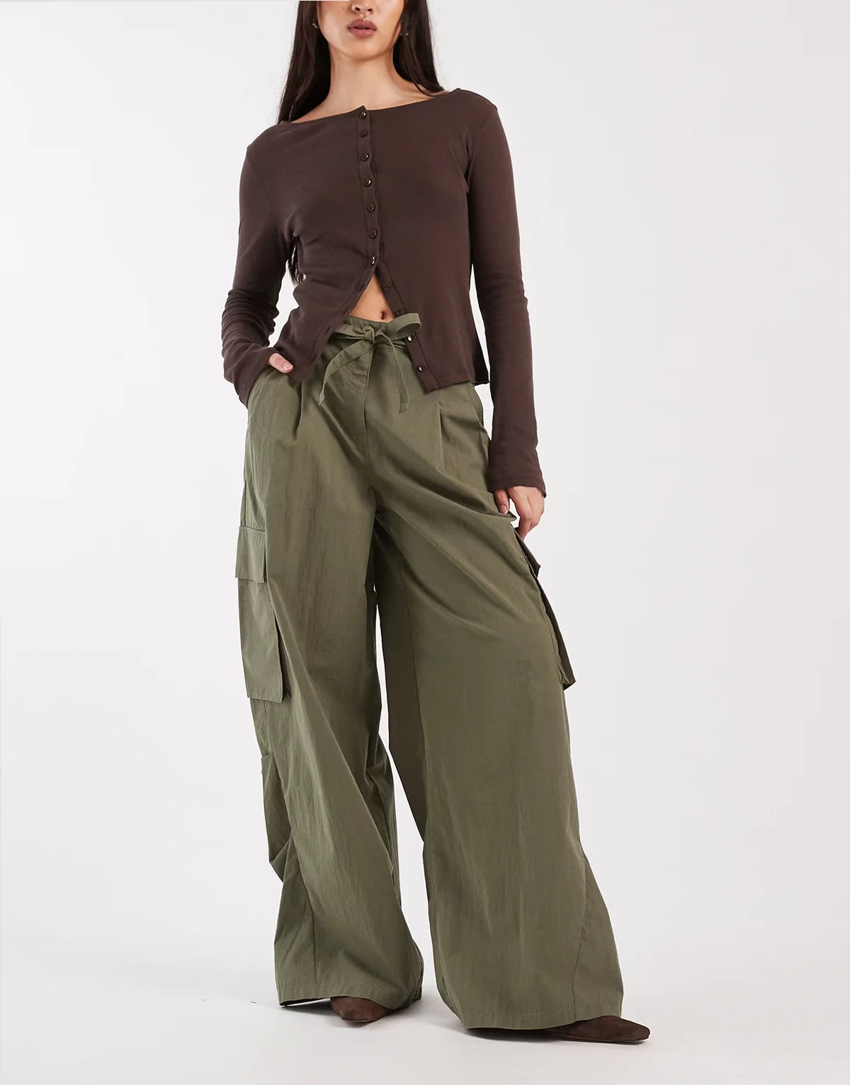 – Gewaschene Horseshoe-Cargohose in Khaki
