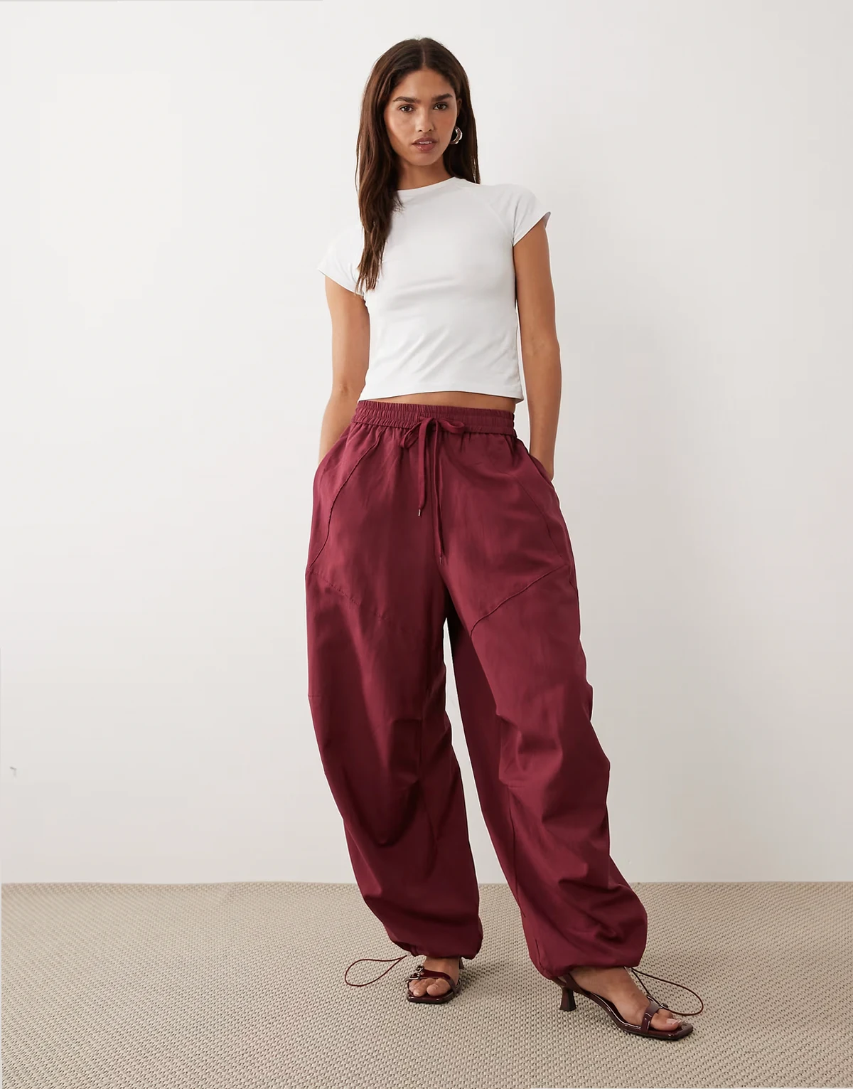 Lavinia balloon cargo pants in berry