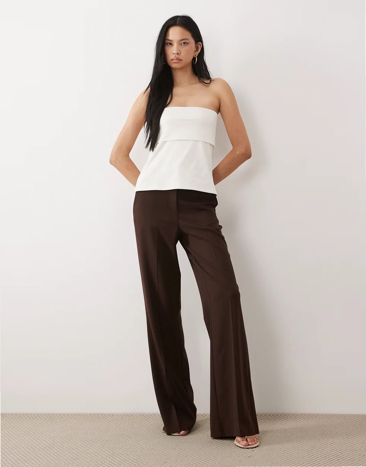 Tall – Snatch – Elegante Schlaghose in Schokobraun
