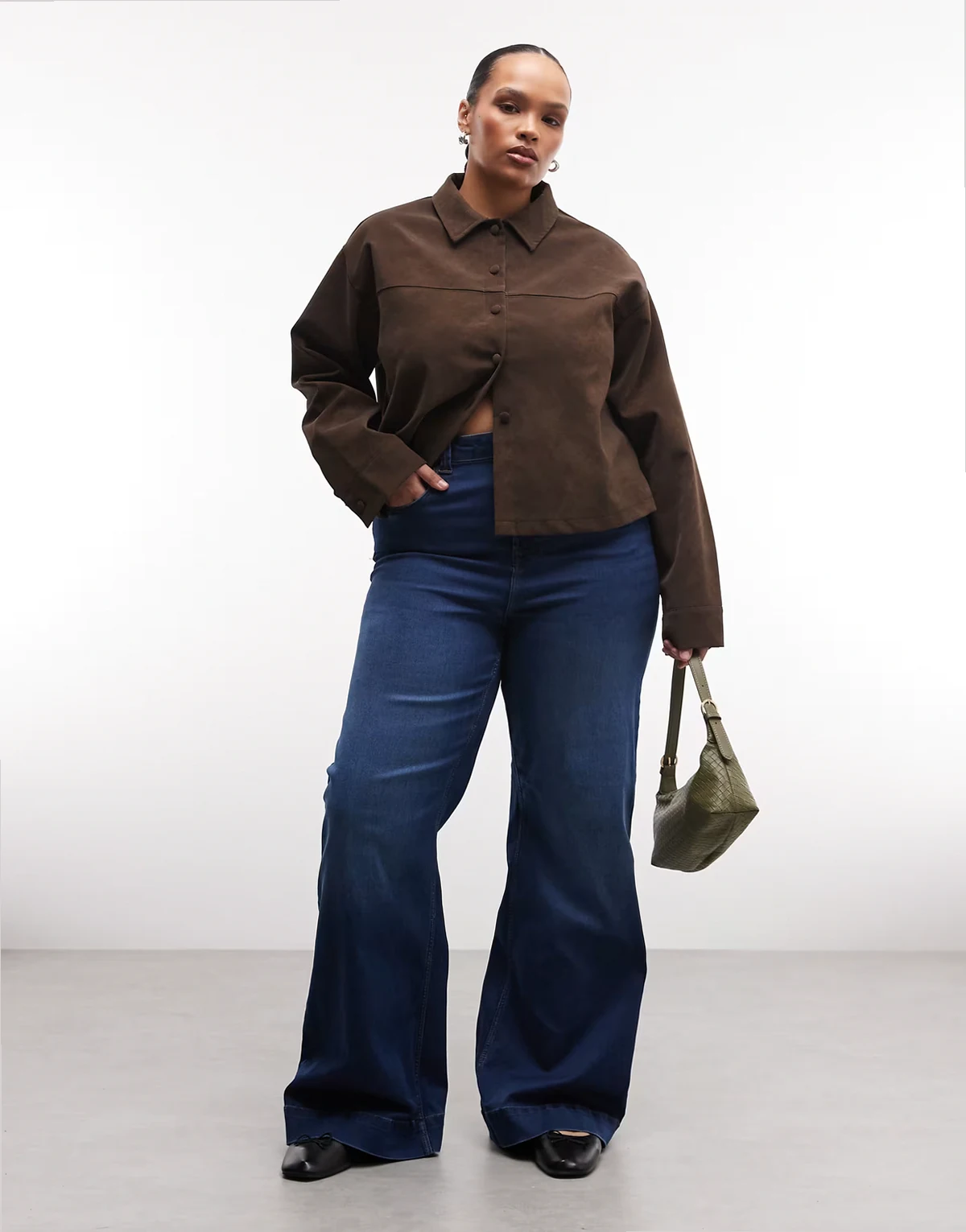 – Rooxy – Denim-Schlagjeans in Mittelblau mit hohem Bund