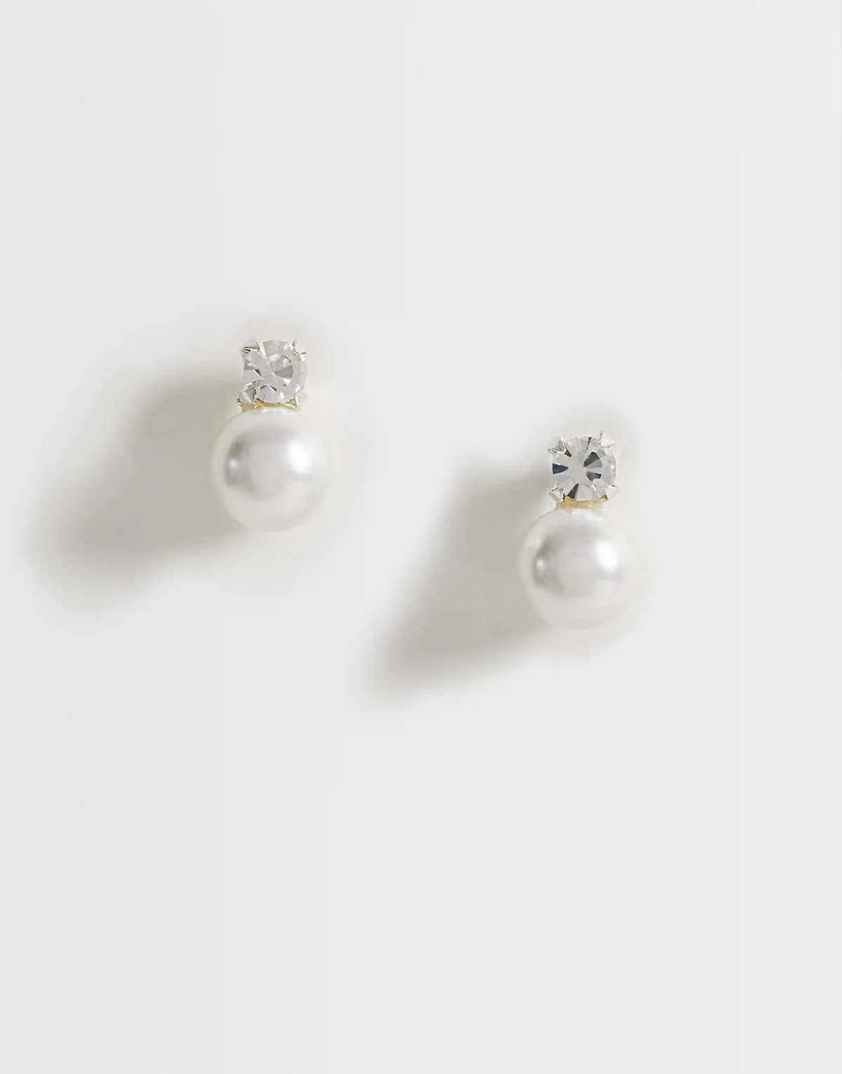 pearl and gem stud earrings in sterling silver