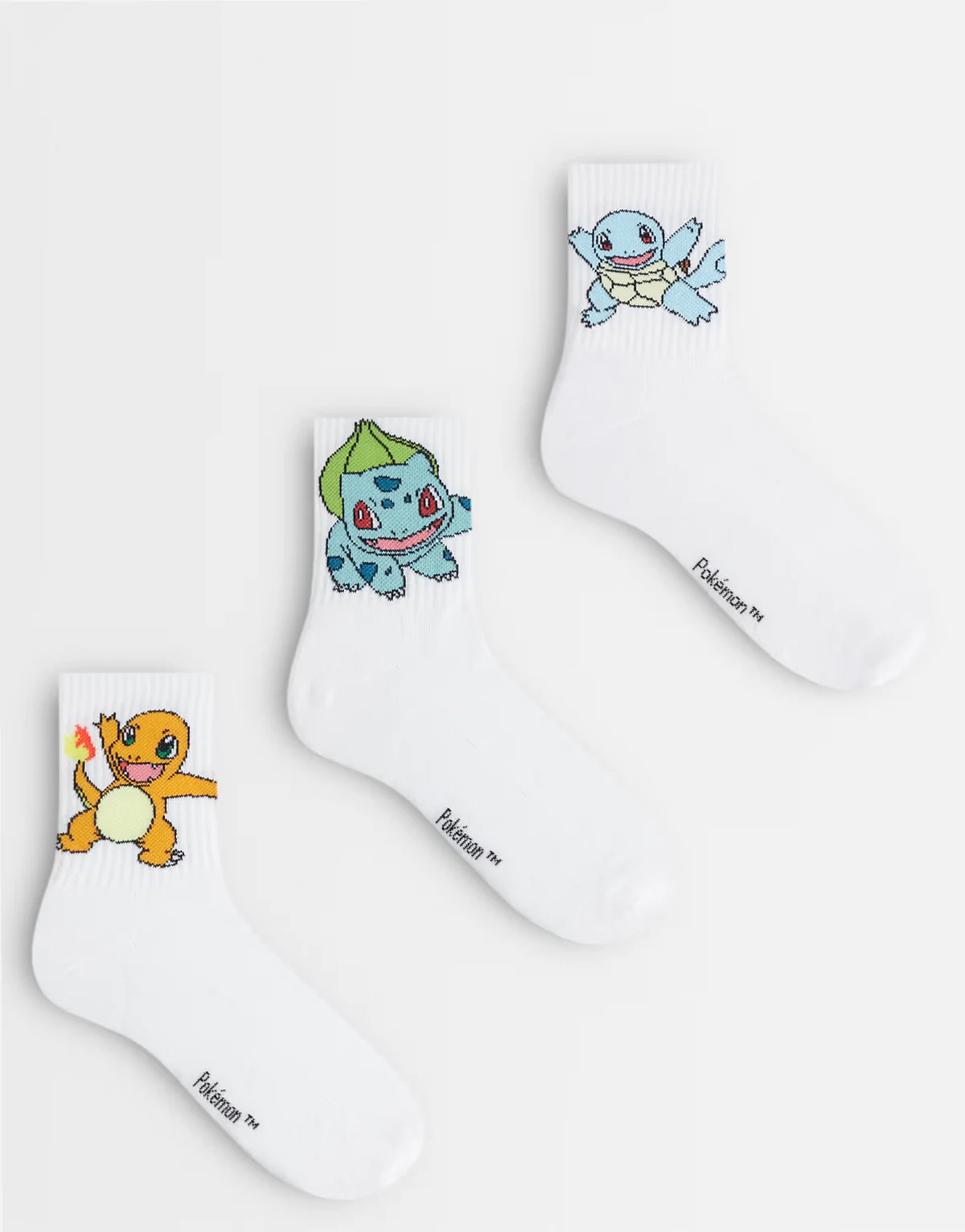 – 3er-Pack Socken in Weiß mit Pokémon-Grafik