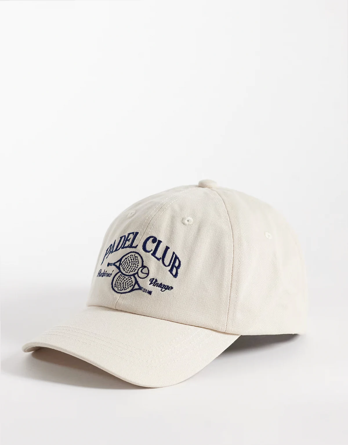 Unisex cap with padel club embroidery in beige