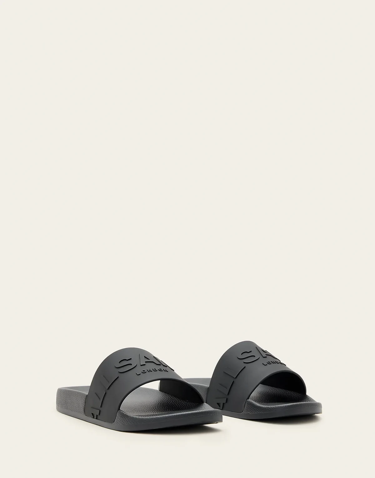 Biggy tonal logo rubber slides in black