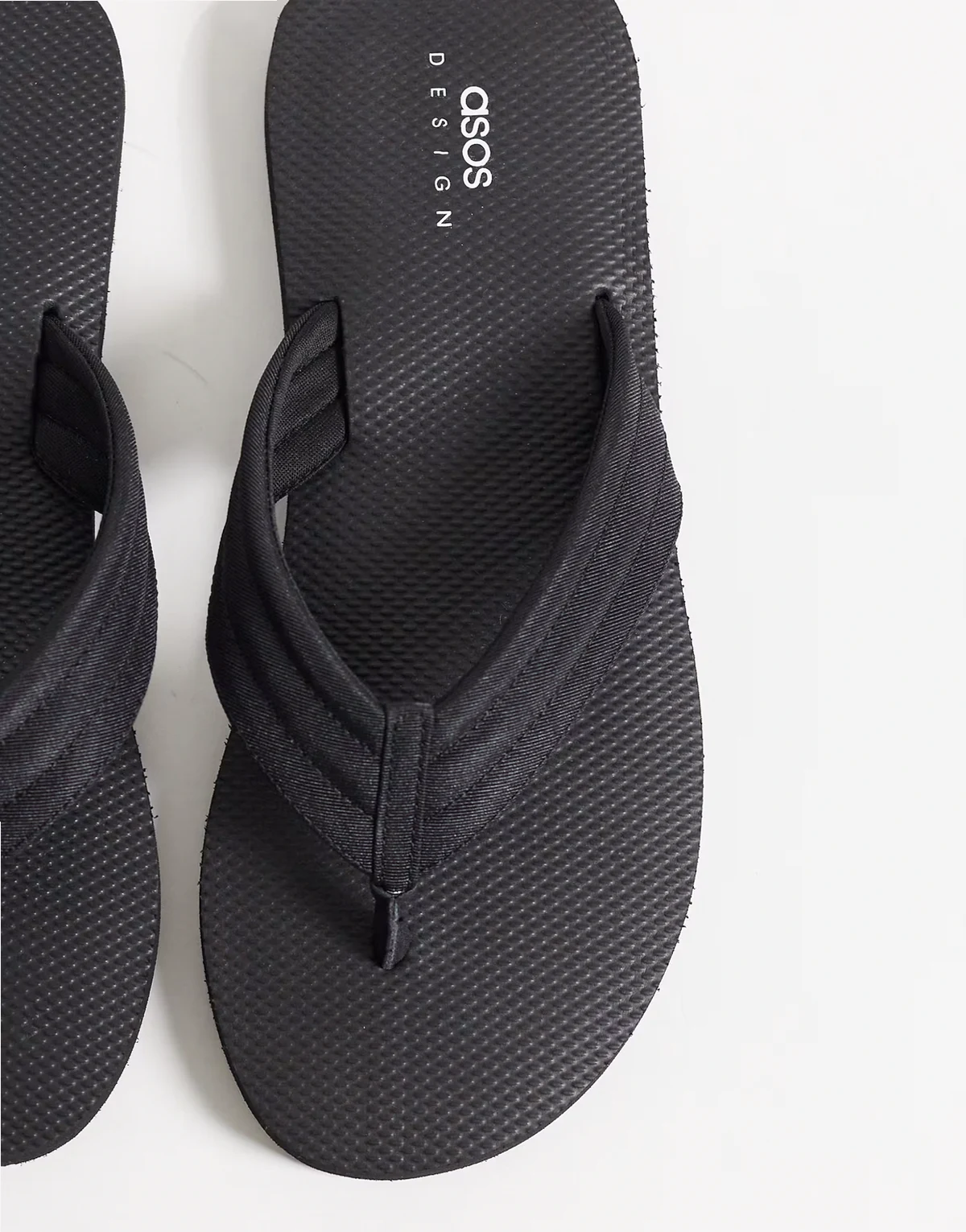 flip flops with grosgrain strap in black