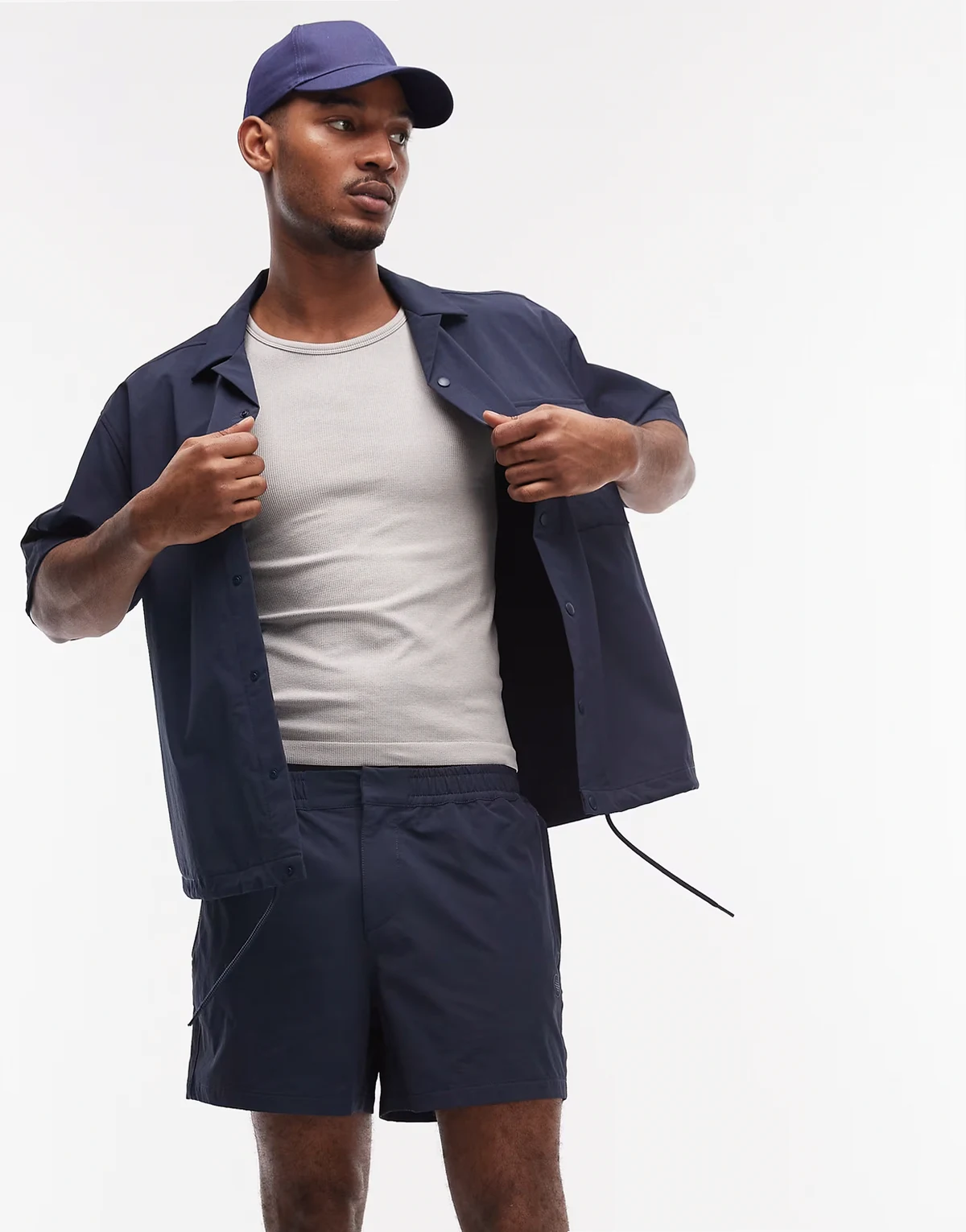 motionMAX™ four way stretch shorter length shorts in navy - part of a set