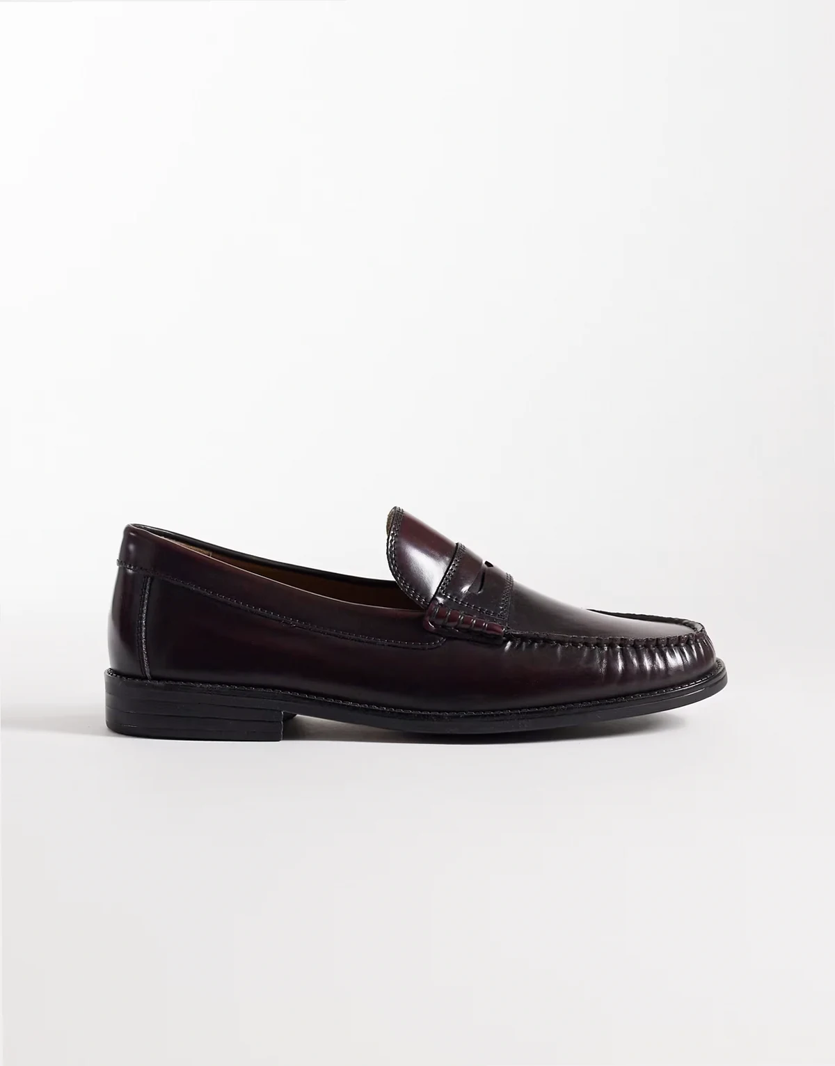 – Penny-Loafer aus Leder in Burgunderrot