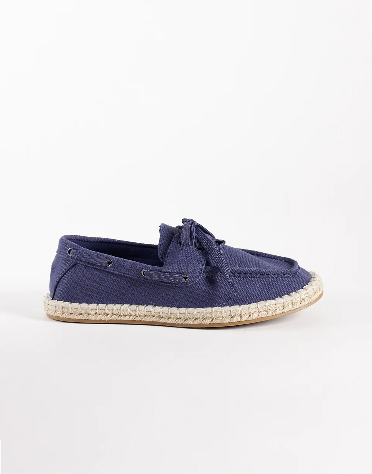 – Bootsschuh-Espadrilles aus Canvas in Marineblau