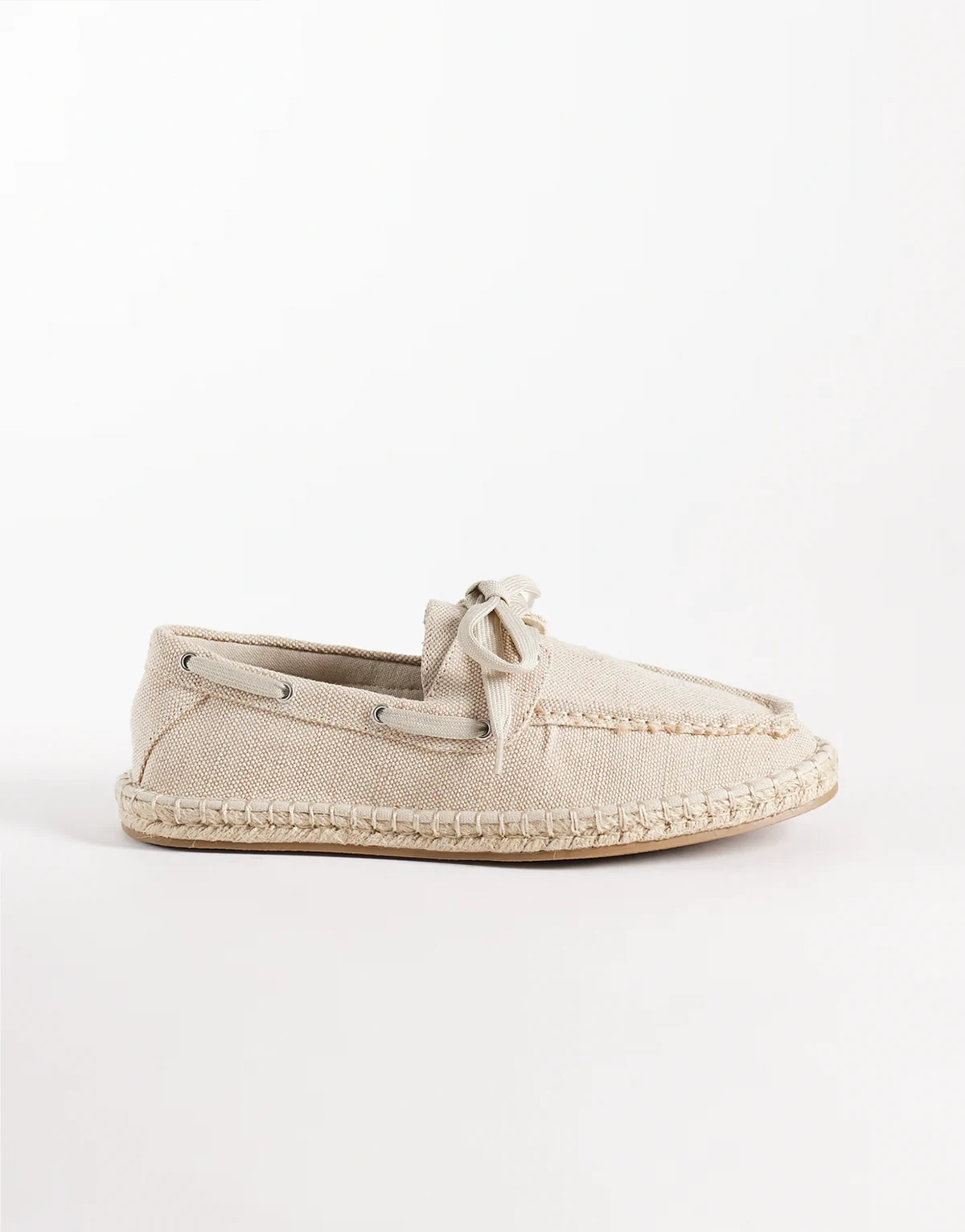 – Bootsschuh-Espadrilles aus Canvas in Stone