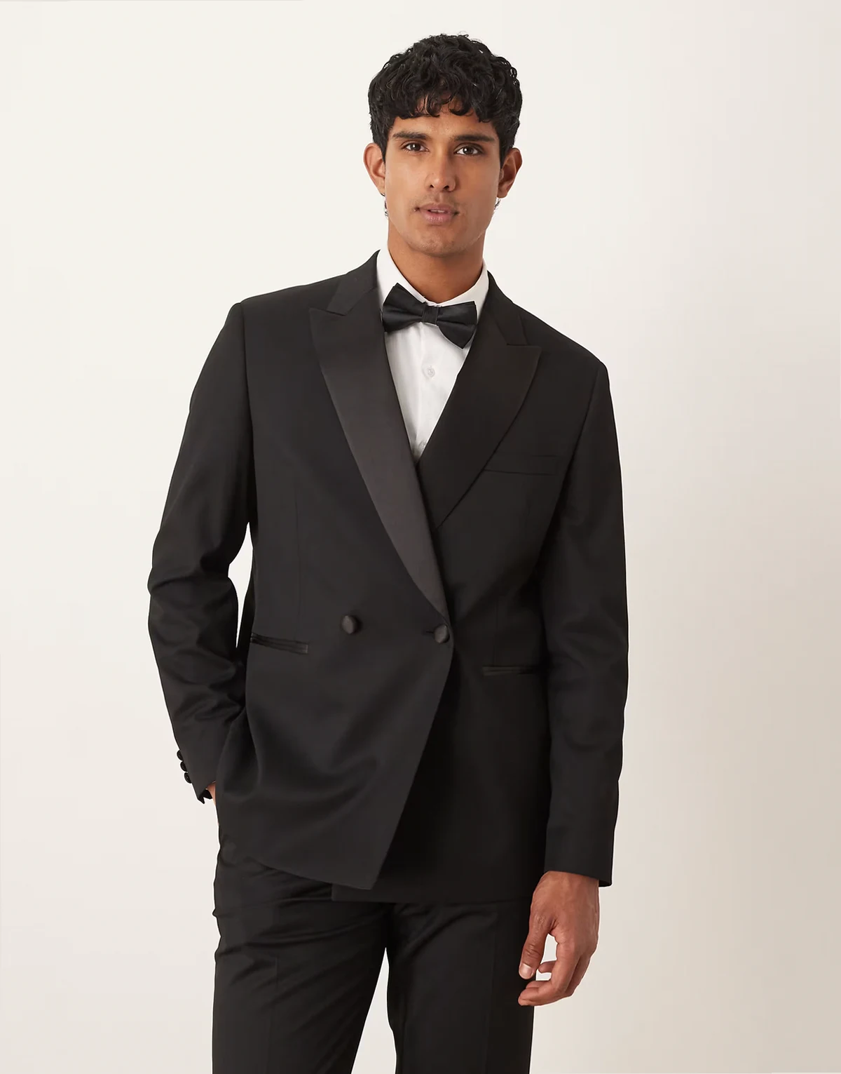 regular tuxedo suit jacket in black