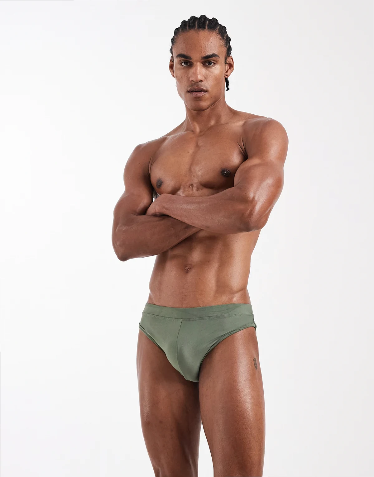 swim briefs in sage green