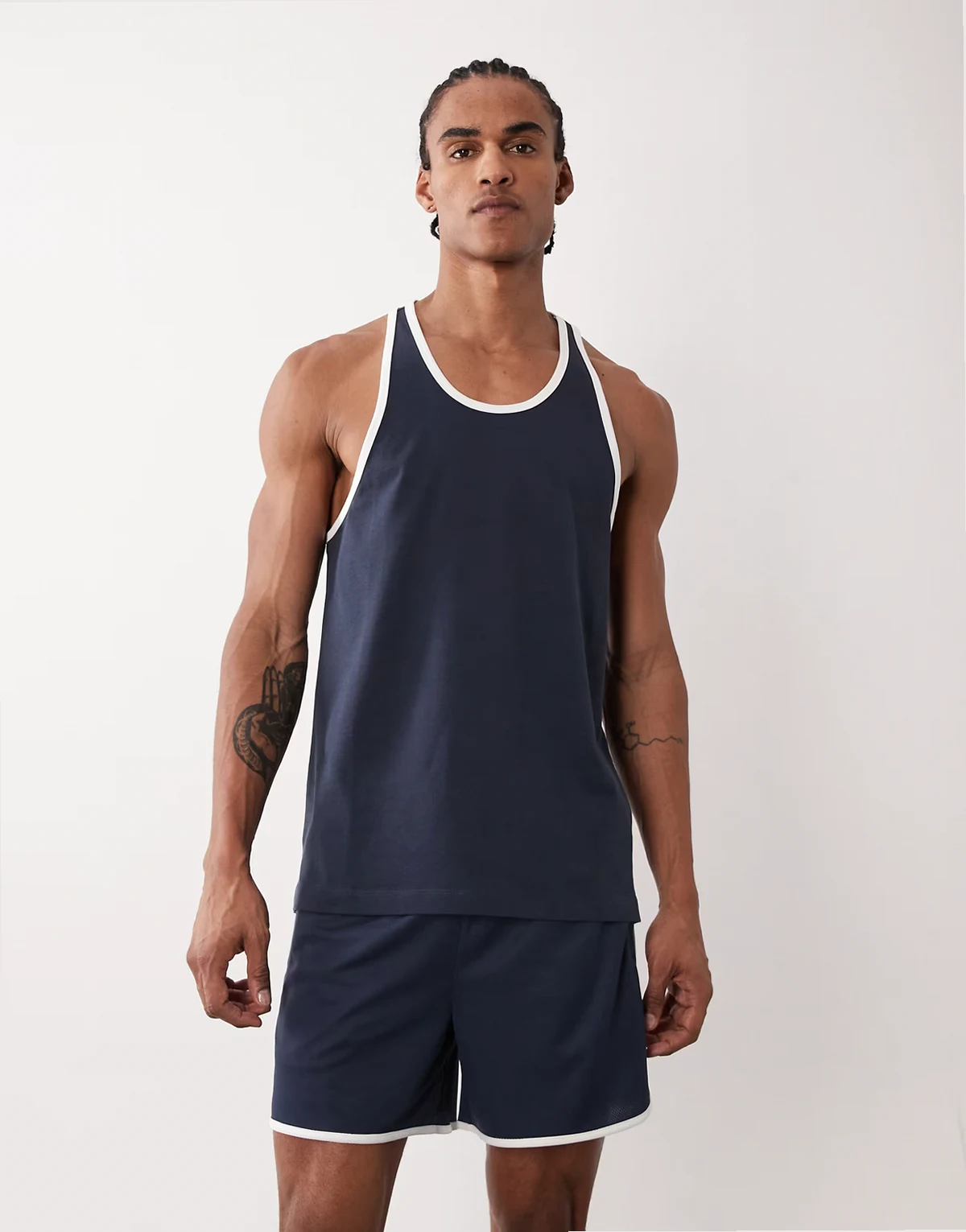 retro mesh 5" quick dry gym shorts in navy