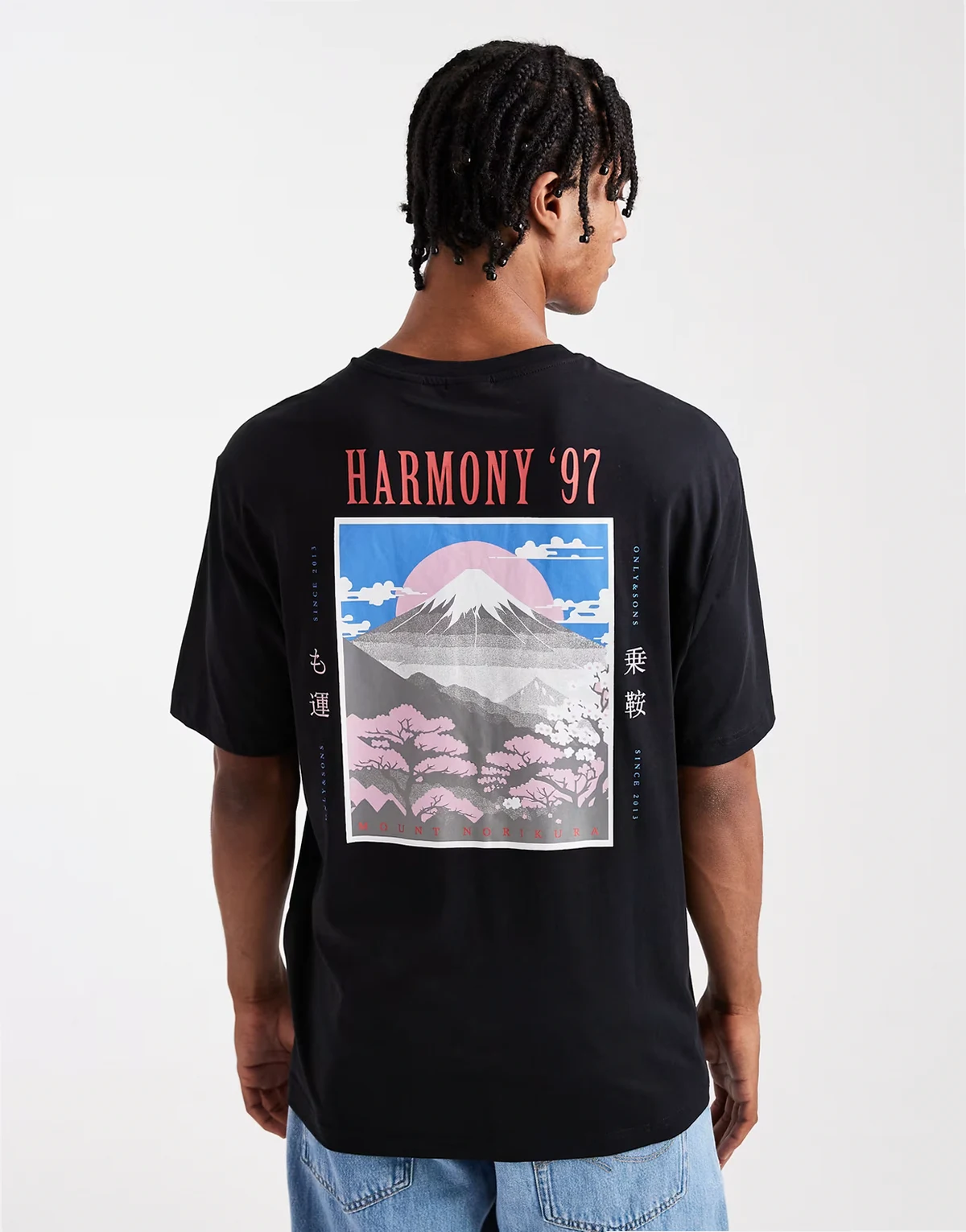 relaxed fit t-shirt with harmony 97 back print in black
