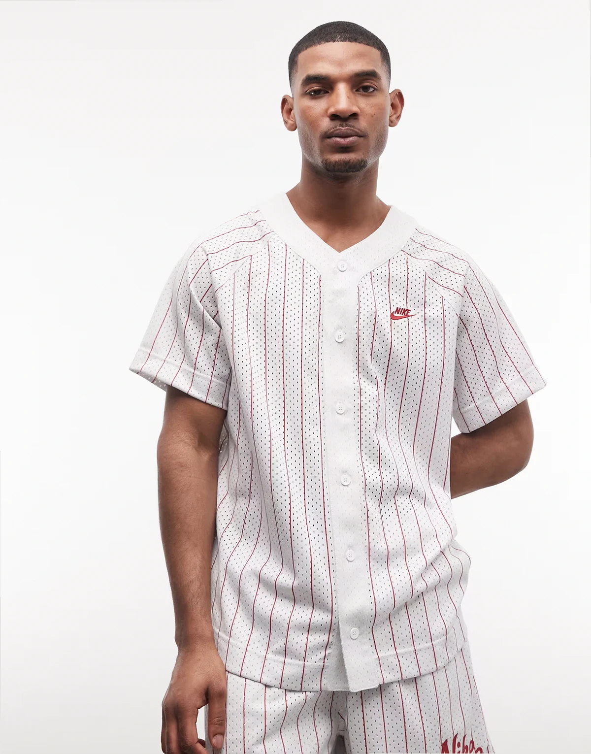 Club Baseball striped jersey in white