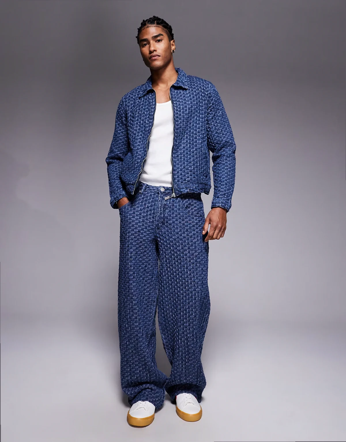 relaxed baggy jeans in bubble blue - part of a set