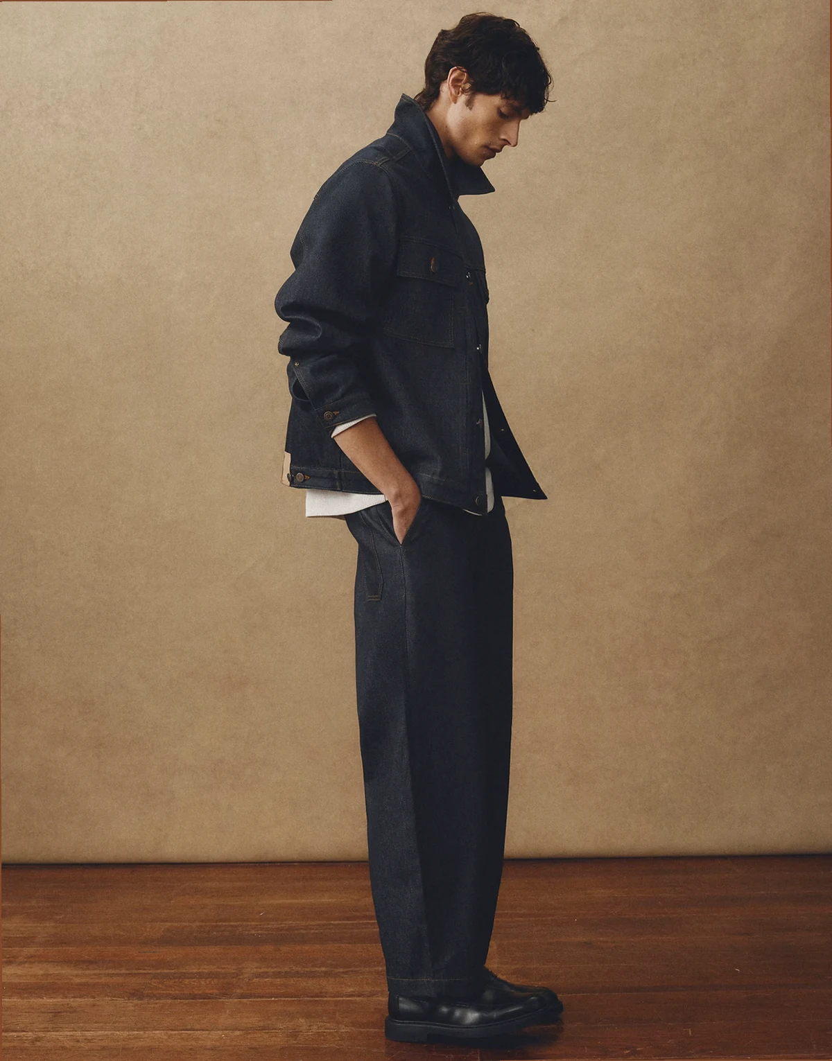 AC-B-254 tapered barrel fit jeans in indigo denim - part of a set