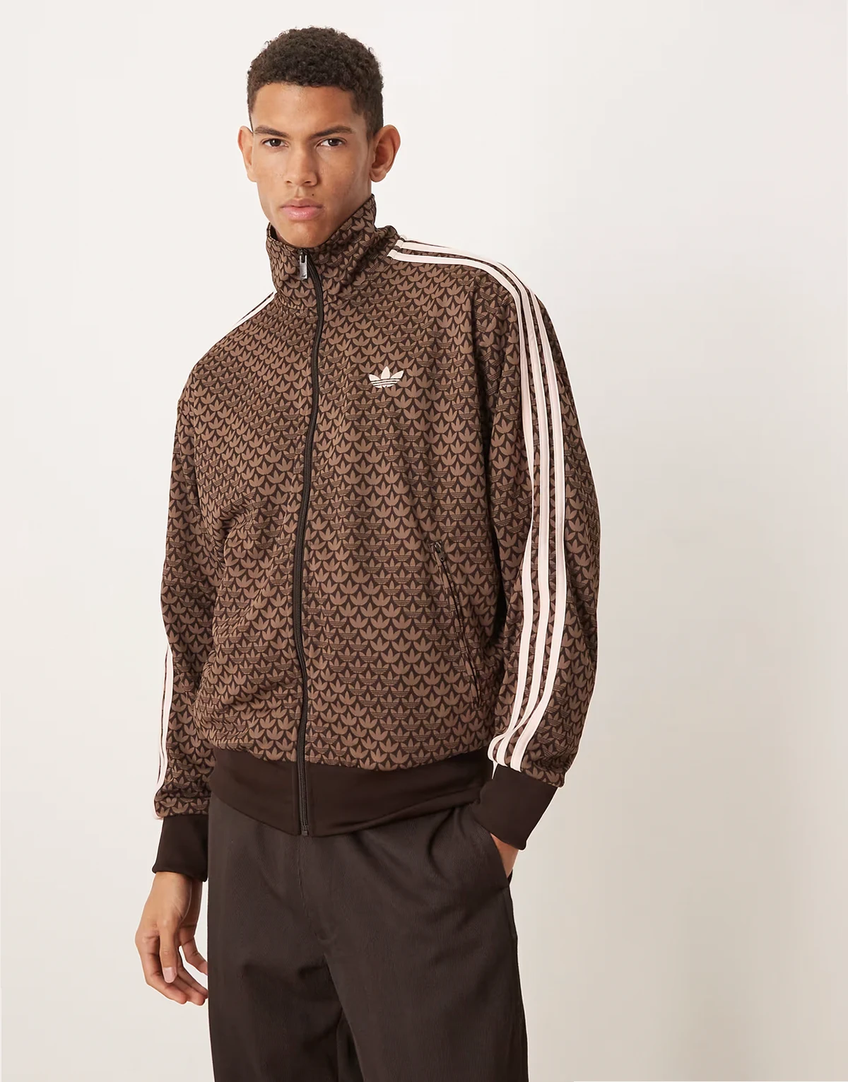 Firebird track top in brown monogram