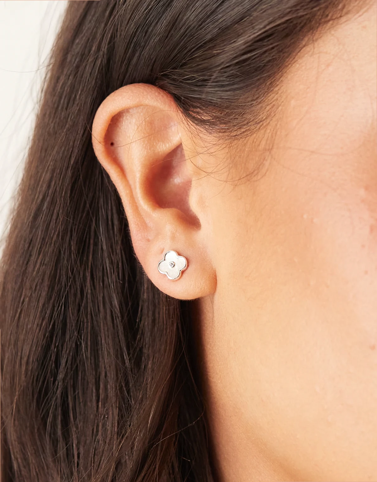 clover stud earrings in 925 sterling silver