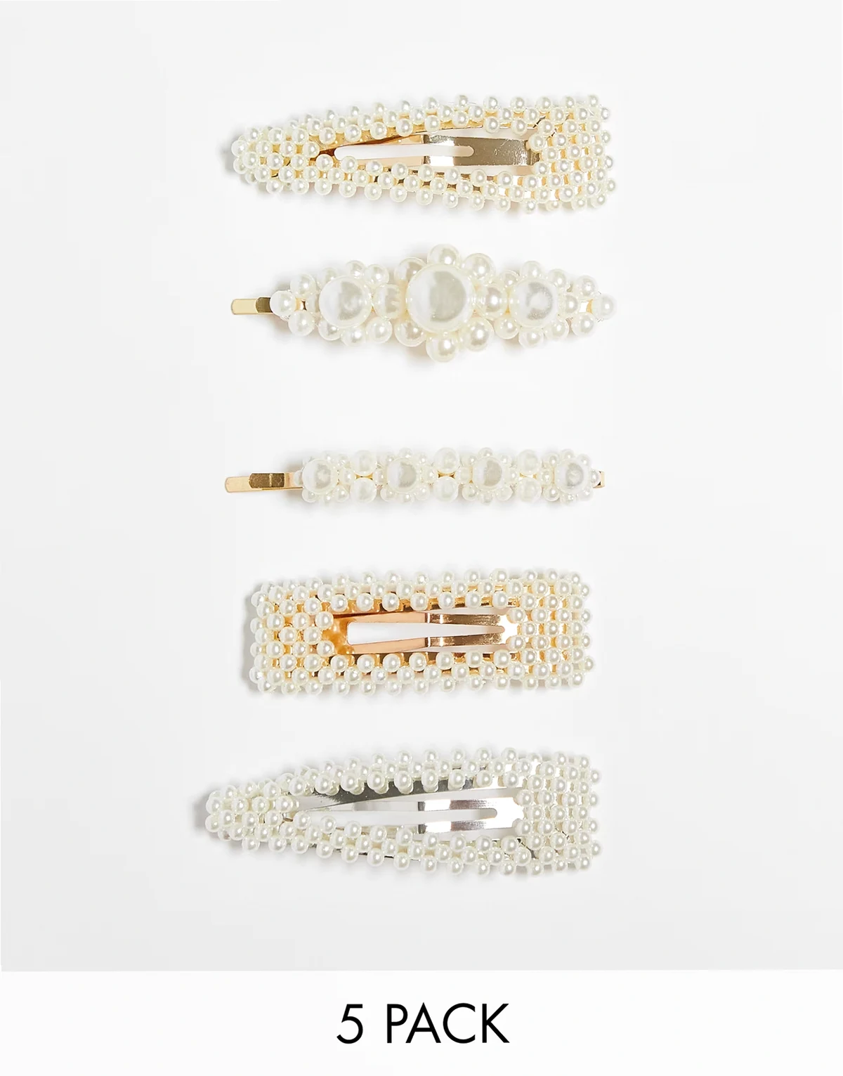 Pearl Collection Fahion Hair Clips 5 Pack