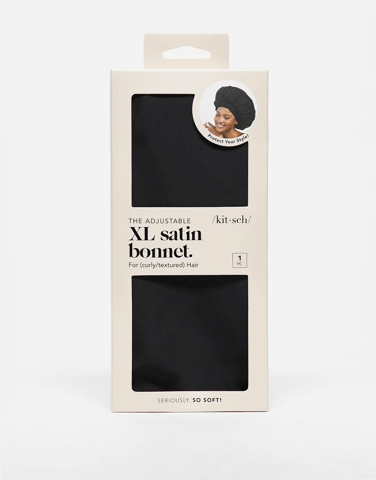 Satin Sleep XL Adjustable Bonnet - Black