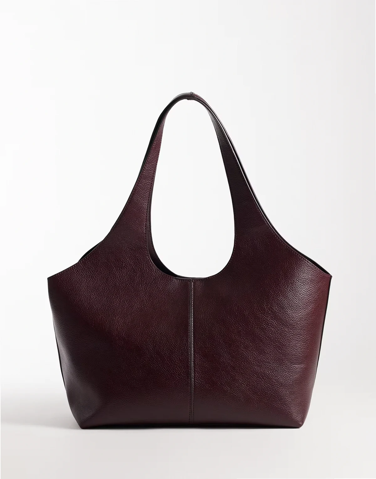minimalist faux leather tote in cherry red