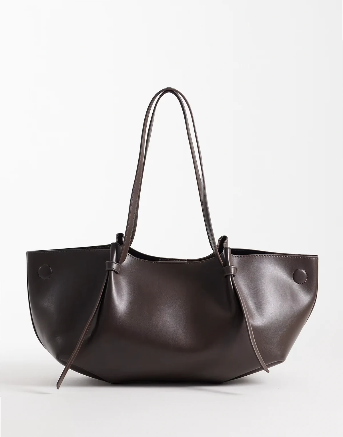 long strap tote in brown