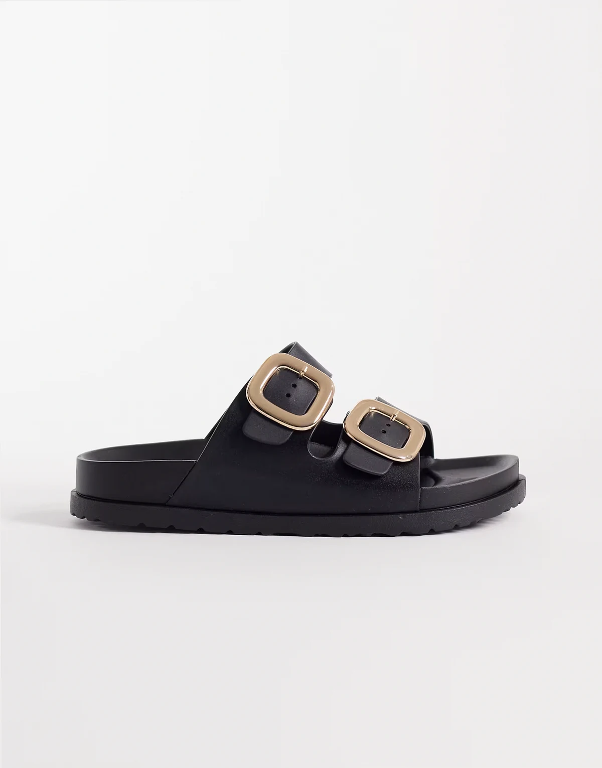 – Astra – Sandalen in Schwarz mit zwei Schnallen, weite Passform
