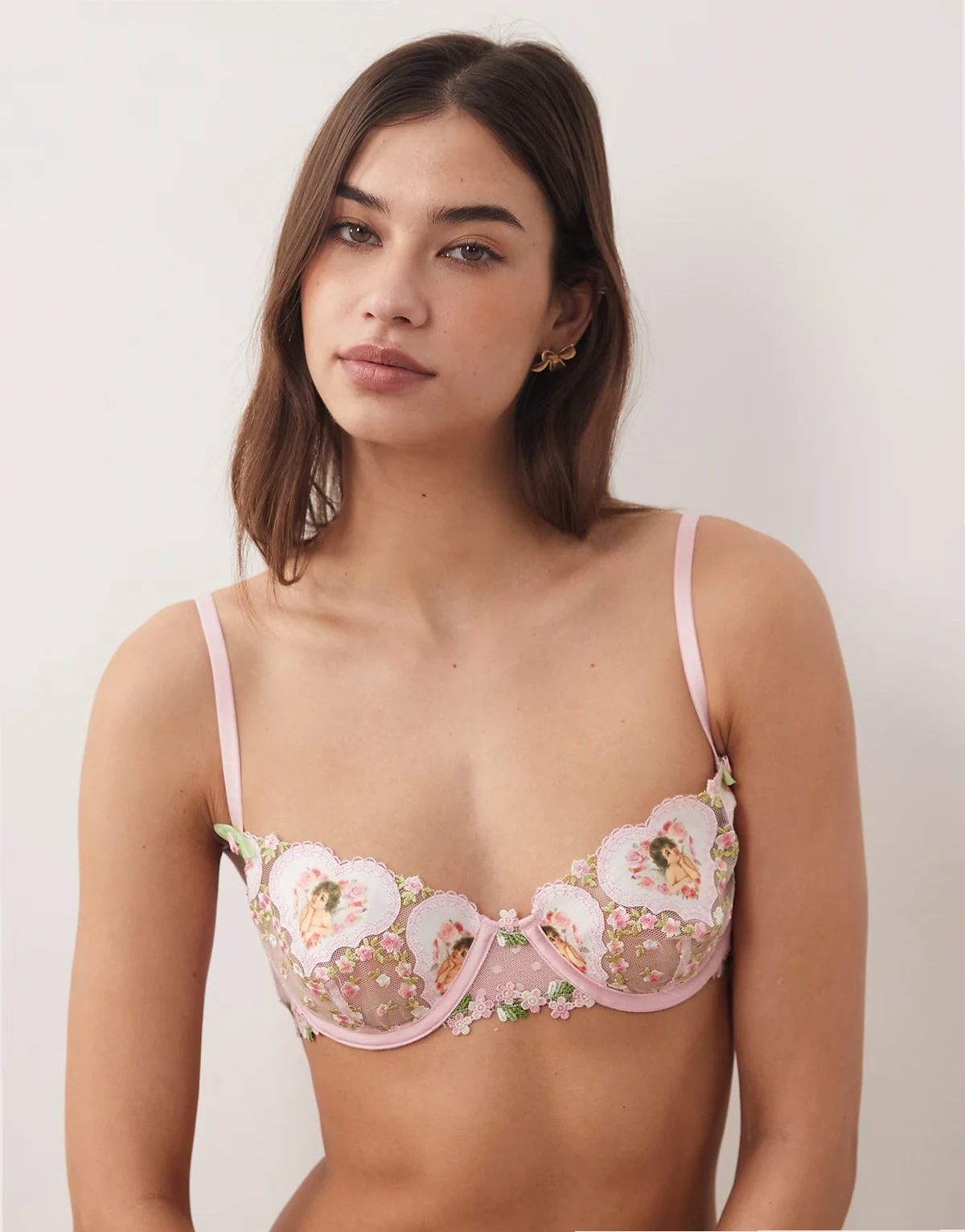 Cherub love underwire bra in pink - part of a set