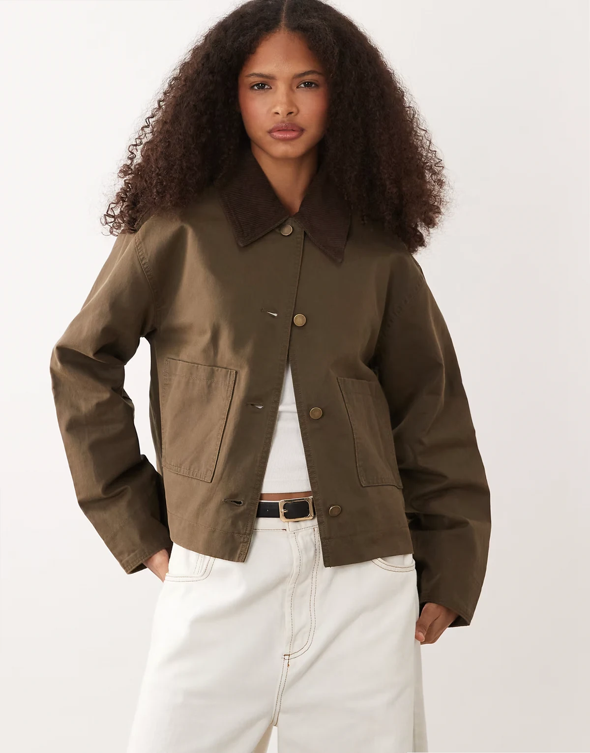 barn jacket in khaki green