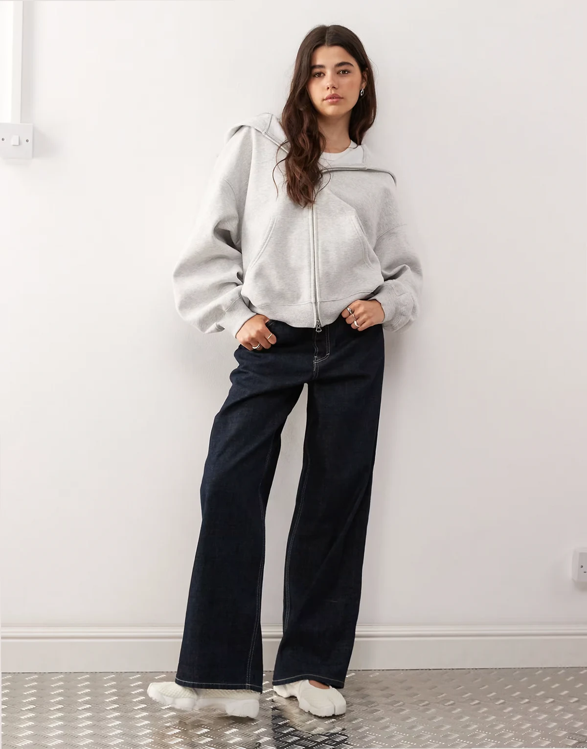 oversized heavyweight zip up jersey hoodie set