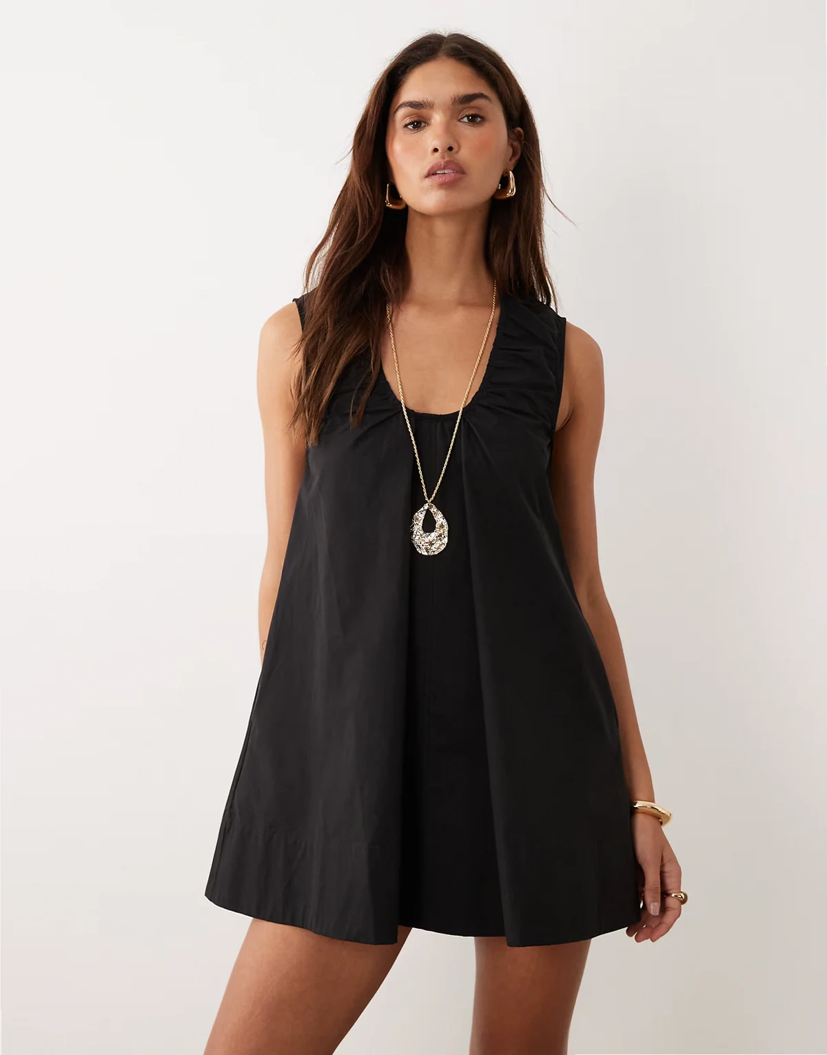 Sydney mini smock dress in black
