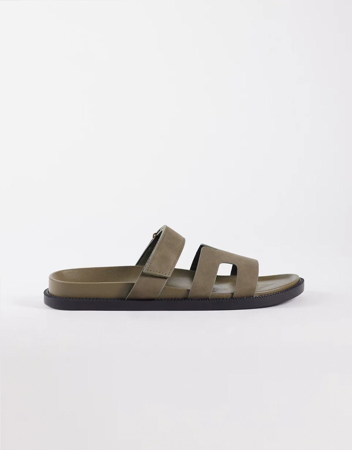 – Kidman – Nubukleder-Sandalen in Khaki mit Riemen