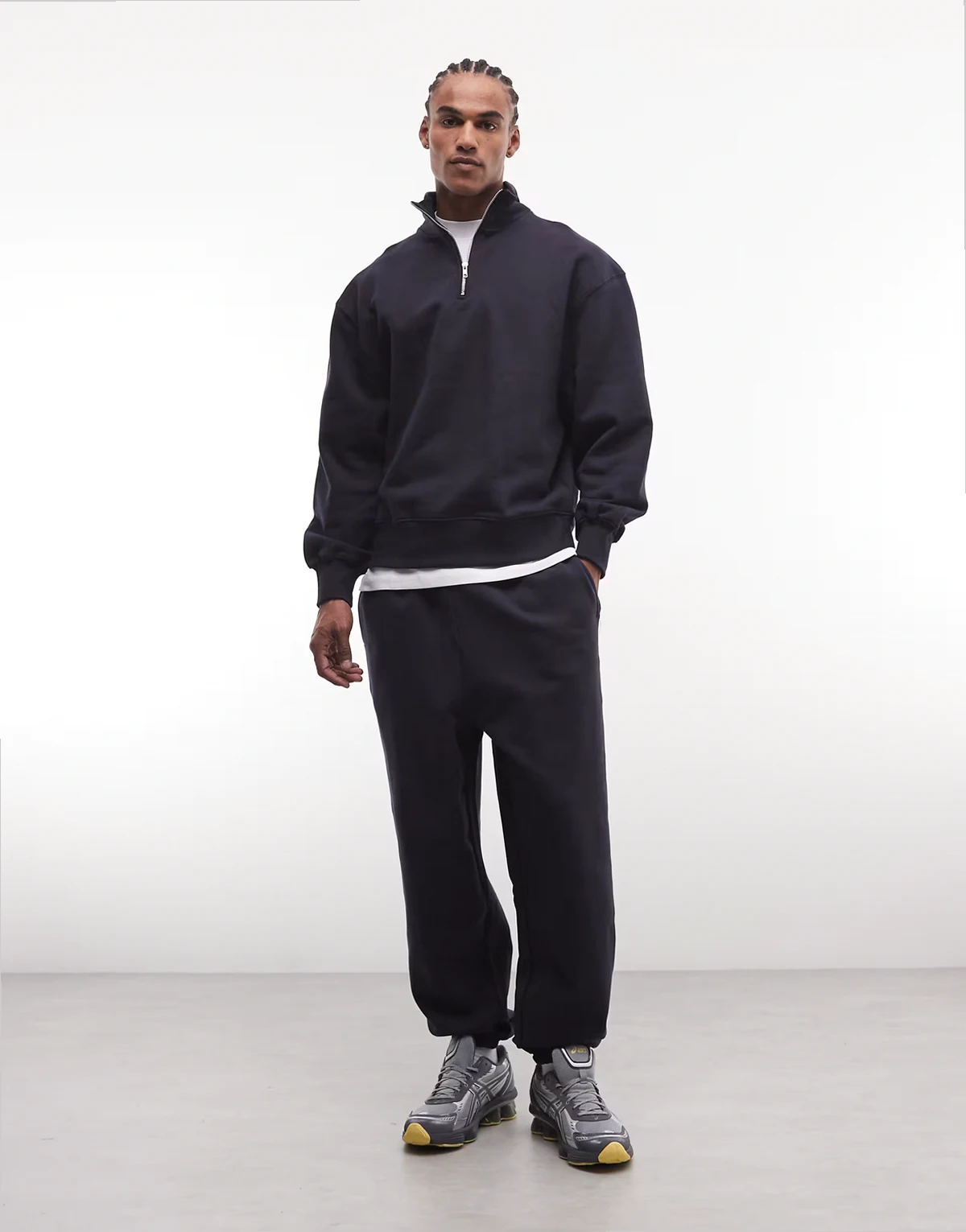 premium oversized sweatpants in 400 gsm navy