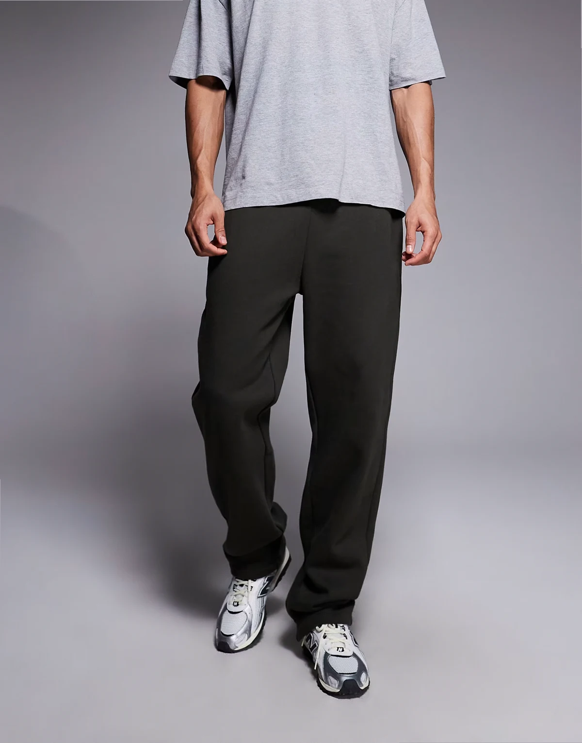 premium straight leg sweatpants in 400gsm dark green