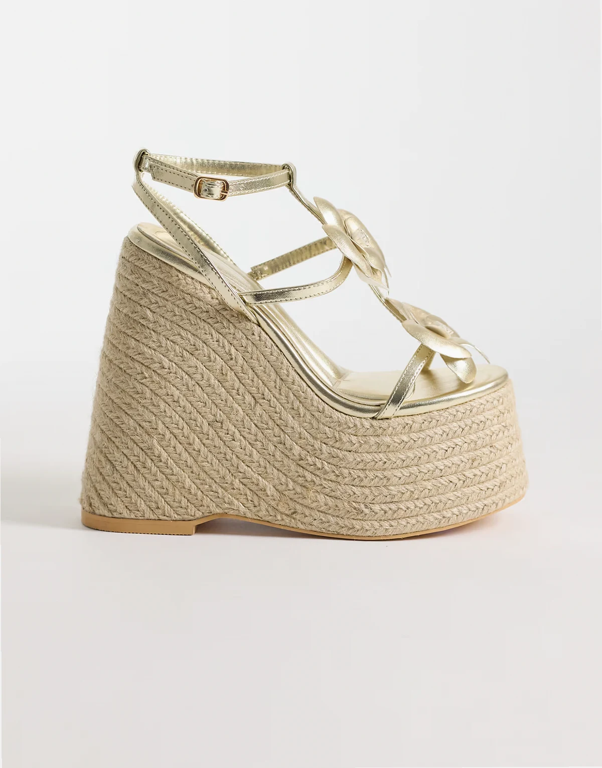 – Barossa – Espadrille-Sandalen in Gold mit Keilabsatz