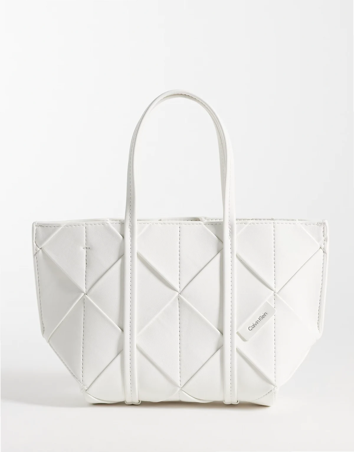 woven mini tote in white