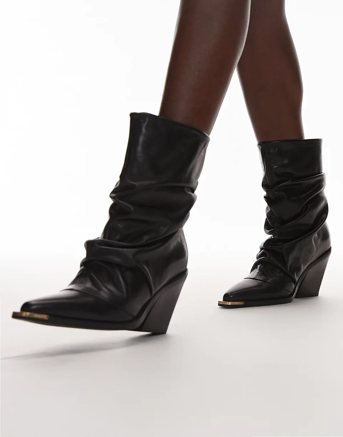 – New Kole – Weiche Mid-Ankle-Boots aus Leder in Schwarz
