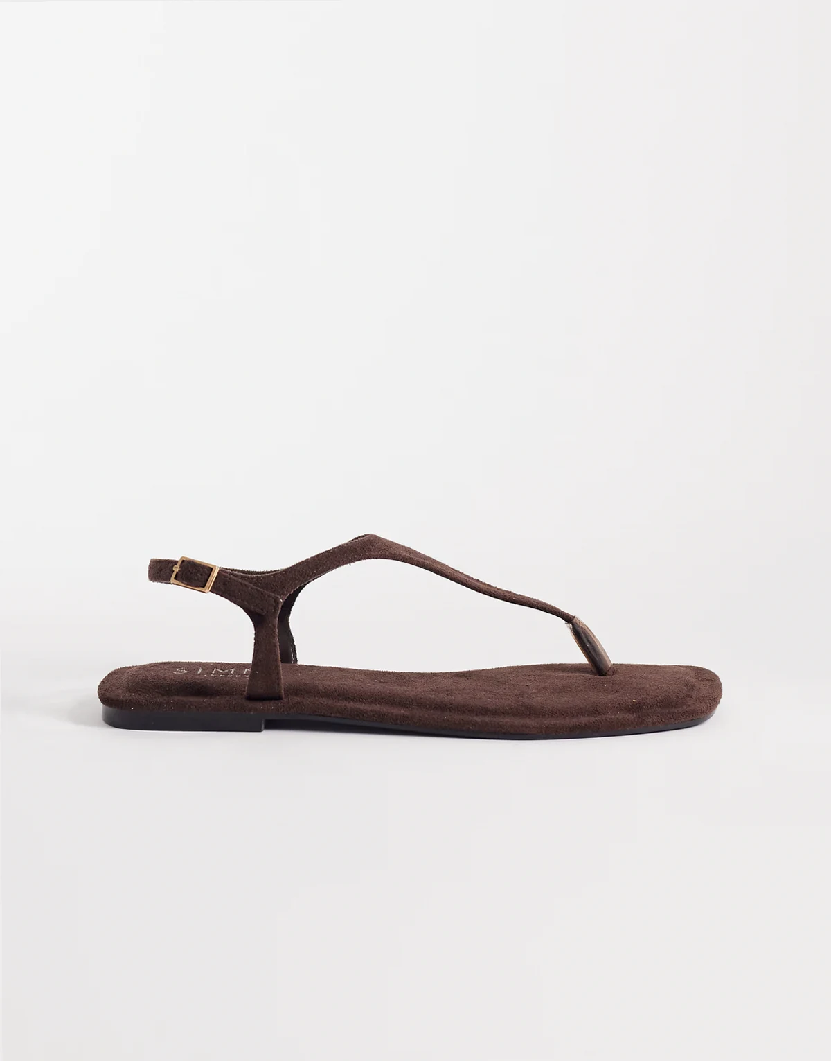 Simmi London – Perry – Zehenstegsandalen aus Wildlederimitat in Braun