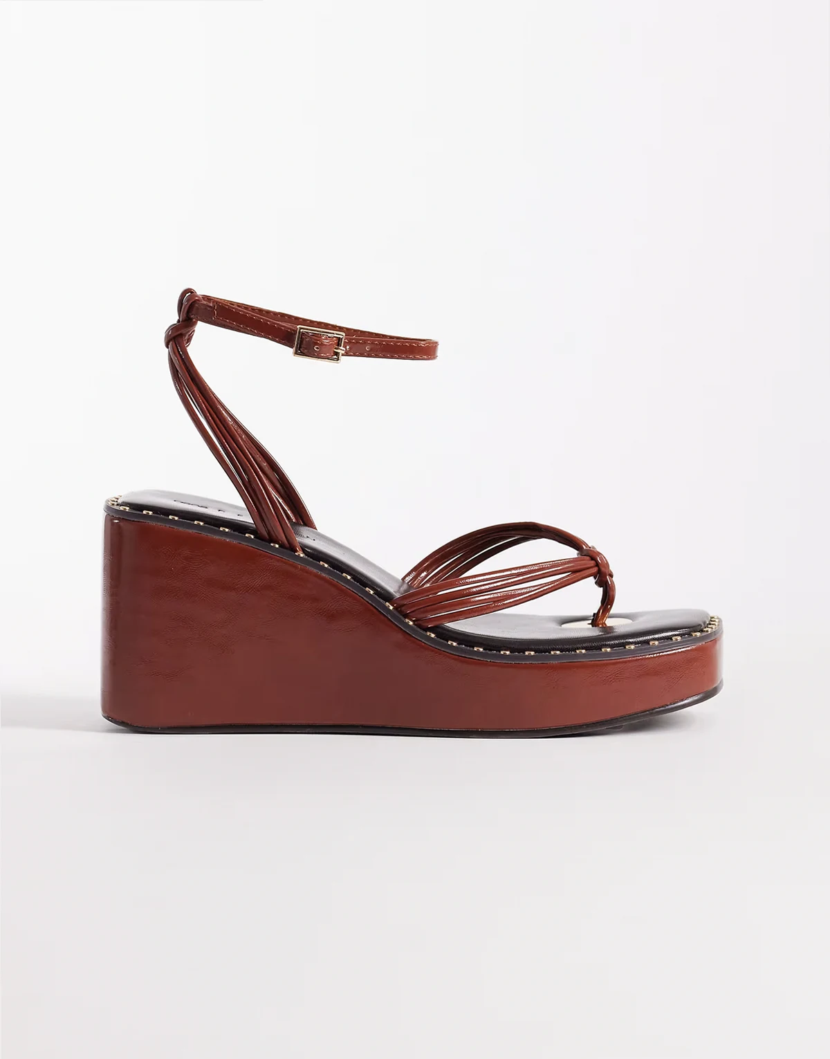 Thalia barely there toe thong wedges in conker